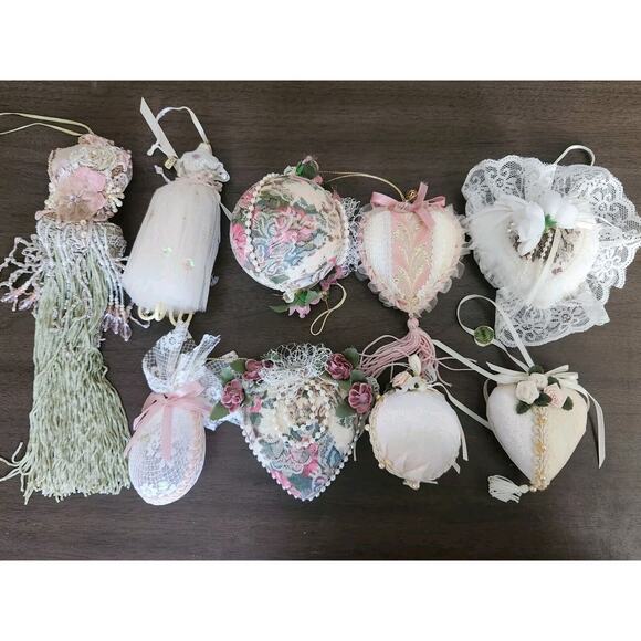 KSA Collectables Vtg Kurt Hadler Victorian Ornament Lot Of 9 With Musical Heart! - Picture 1 of 14